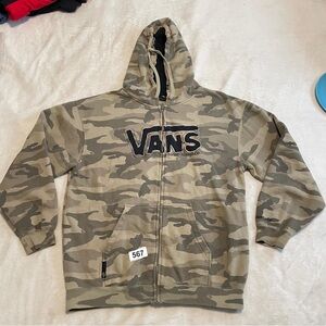 Vans Camo Zip Hoodie in Tan and Green